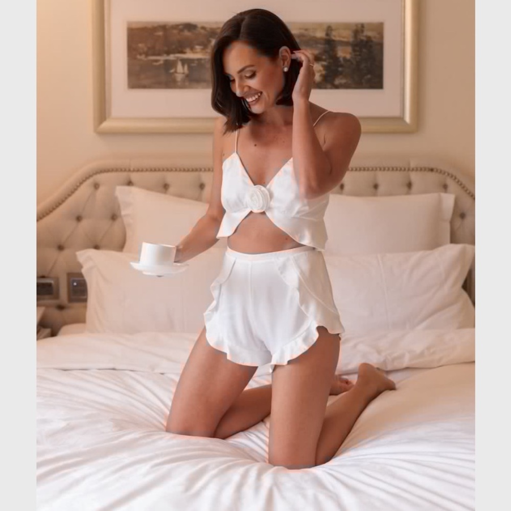 Elegant White Sleepwear Set